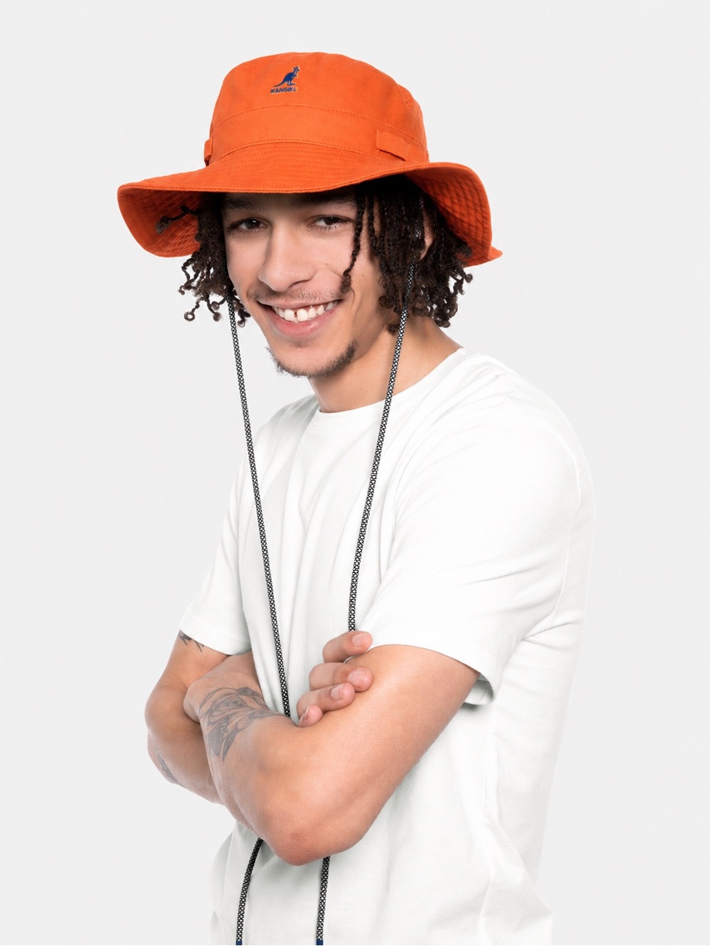 Kangol [L] Utility Cords Wide Brimmed Unisex Bucket/Jungle Hat Electric Kumquat